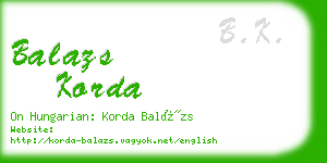 balazs korda business card